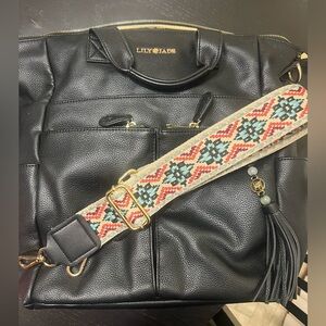 Lily Jade Caroline Convertible Tote in black vegan leather!